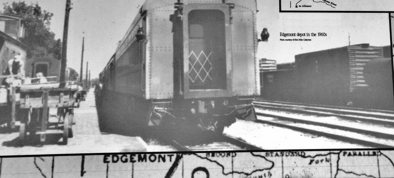 Marker detail: Edgemont Depot in the 1960s. Click for full size. Marker detail: Edgemont Depot in the 1960s image. Click for full size.