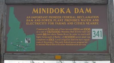 Minidoka Dam Marker. Click for full size. Minidoka Dam Marker image. Click for full size.