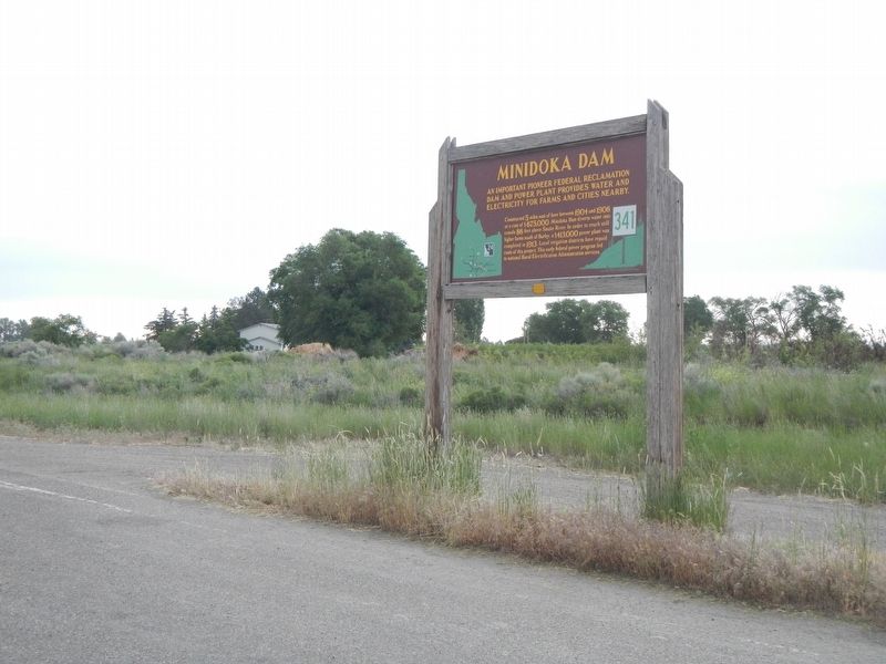 Minidoka Dam Marker. Click for full size. Minidoka Dam Marker image. Click for full size.
