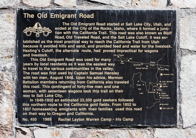 The Old Emigrant Road Marker. Click for full size. The Old Emigrant Road Marker image. Click for full size.