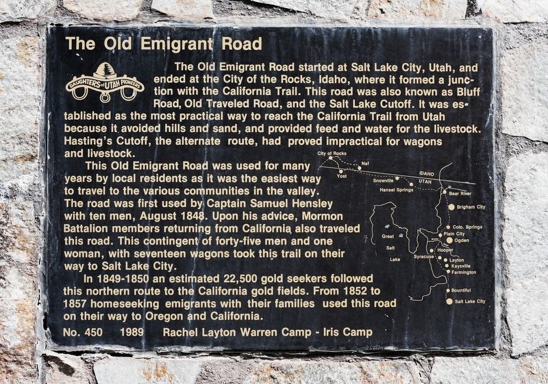 The Old Emigrant Road Marker image. Click for full size.