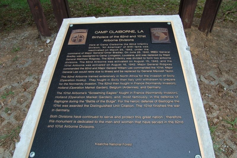 Camp Claiborne, LA Marker image. Click for full size.