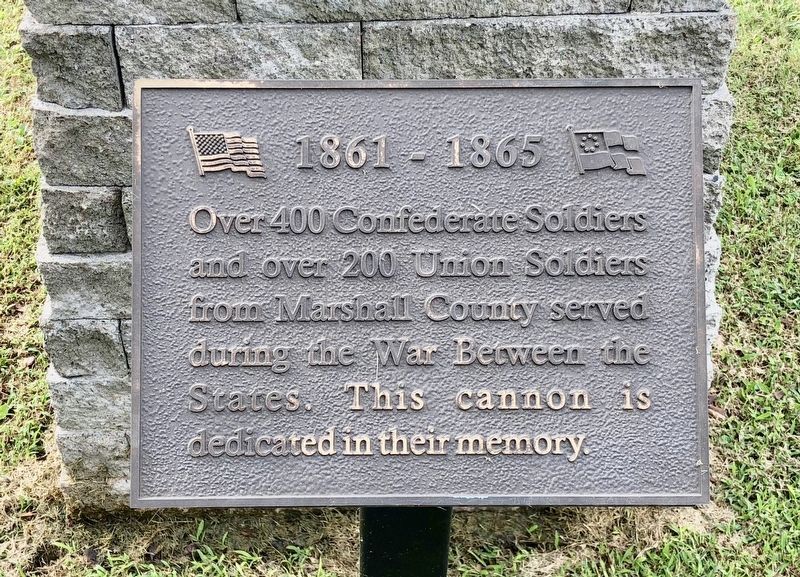 Marshall County Civil War Cannon Marker. Click for full size. Marshall County Civil War Cannon Marker image. Click for full size.