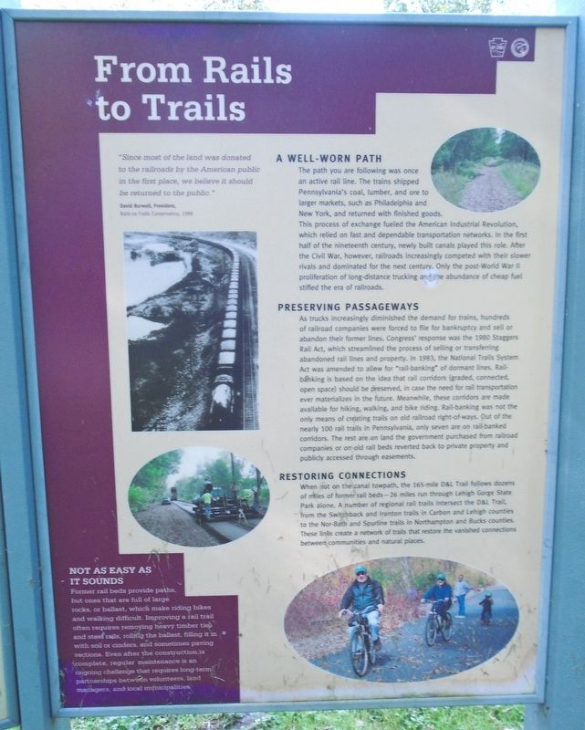 From Rails to Trails Marker. Click for full size. From Rails to Trails Marker image. Click for full size.
