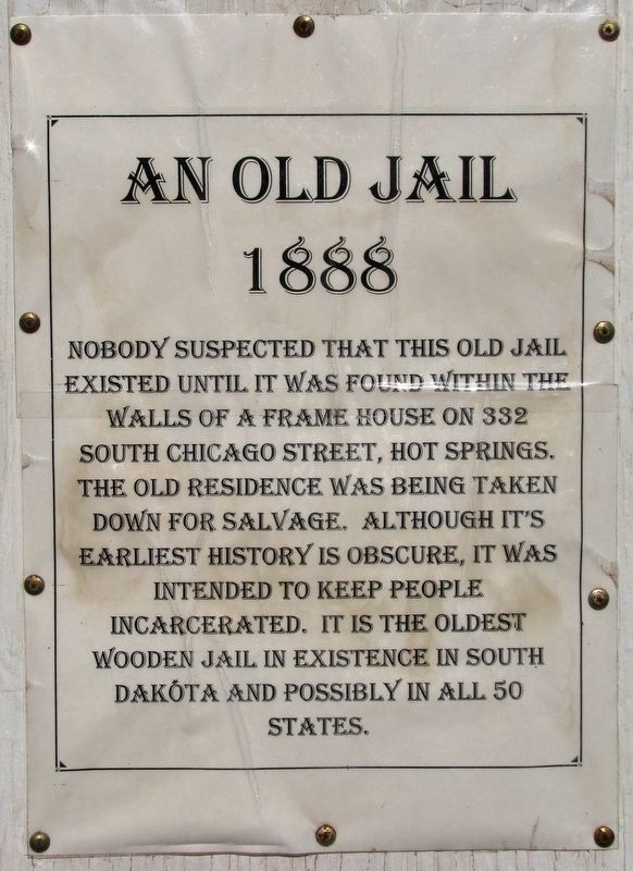 An Old Jail - 1888 Marker image. Click for full size.