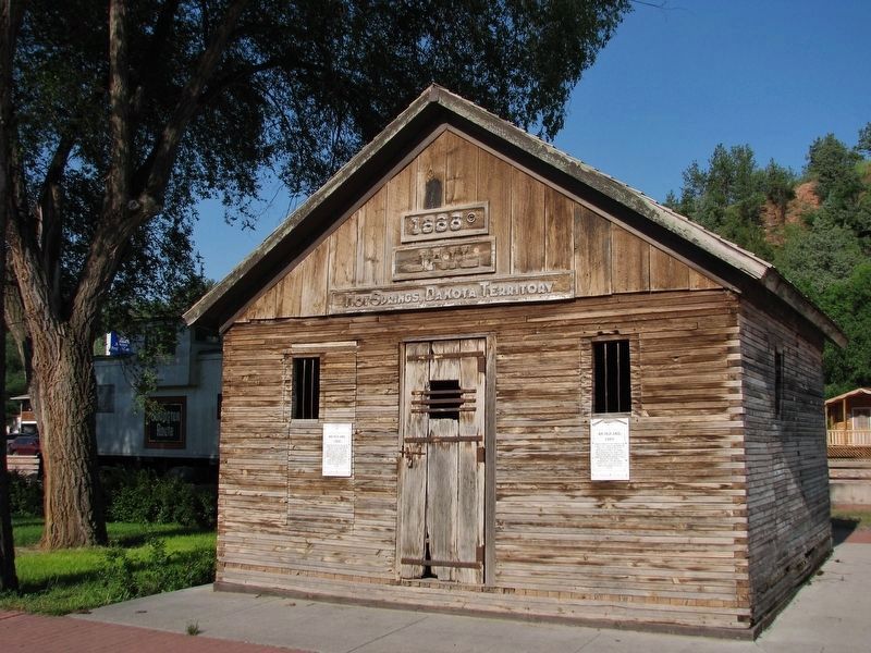 1888 Hot Springs Jail (<i>wide view; marker visible under window</i>). Click for full size. 1888 Hot Springs Jail (<i>wide view; marker visible under window</i>) image. Click for full size.
