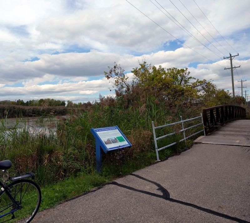 St. Clair River Habitat Restoration: Marine City Drain Habitat Restoration Marker. Click for full size. St. Clair River Habitat Restoration: Marine City Drain Habitat Restoration Marker image. Click for full size.