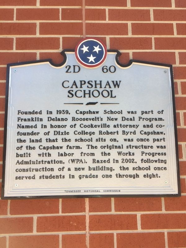 Capshaw School Marker. Click for full size. Capshaw School Marker image. Click for full size.