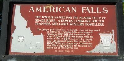 American Falls Marker. Click for full size. American Falls Marker image. Click for full size.