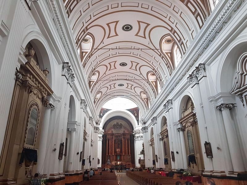 The interior of the neoclassic San Francisco Church, mentioned in the marker text. Click for full size. The interior of the neoclassic San Francisco Church, mentioned in the marker text image. Click for full size.