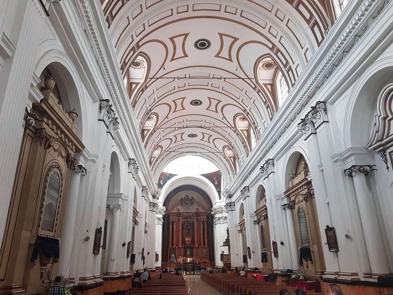 The interior of the neoclassic San Francisco Church, mentioned in the marker text image. Click for full size.
