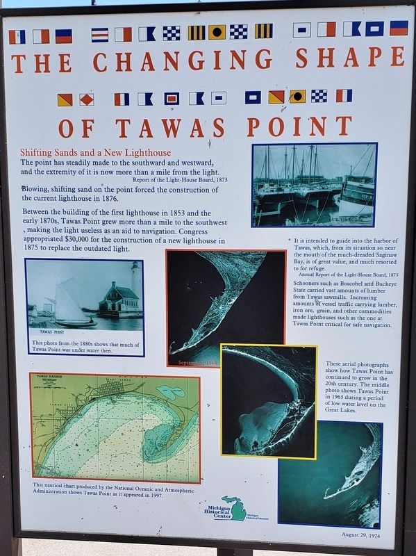 The Changing Shape of Tawas Point Marker image. Click for full size.