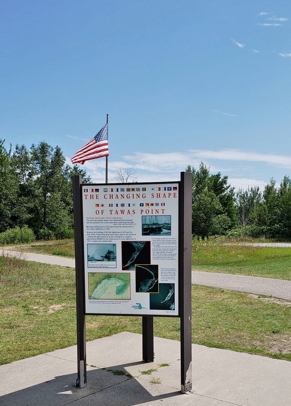 The Changing Shape of Tawas Point Marker (<i>tall view</i>) image. Click for full size.
