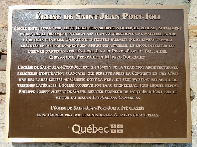 glise de Saint-Jean-Port-Joli Marker image. Click for full size.