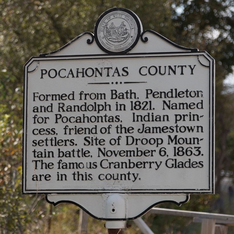 Pocahontas County face of marker image. Click for full size.