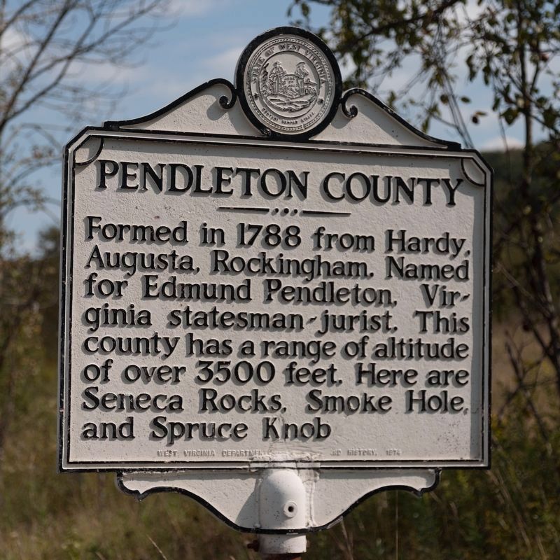 Pendleton County face of marker image. Click for full size.