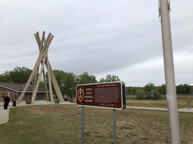 Purple Heart Memorial Highway Marker. Click for full size. Purple Heart Memorial Highway Marker image. Click for full size.