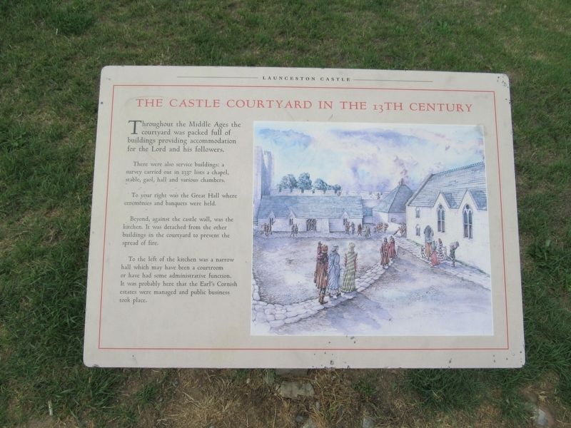 The Castle Courtyard in the 13th Century Marker image. Click for full size.