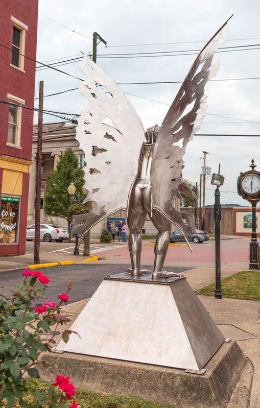 “Legend of the Mothman” Statue image. Click for full size.