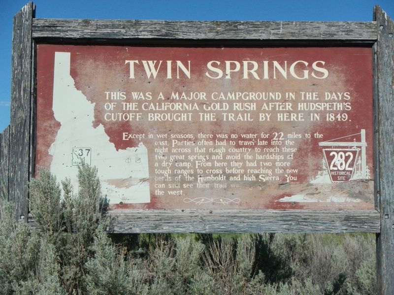 Twin Springs Marker. Click for full size. Twin Springs Marker image. Click for full size.