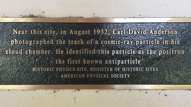 First Known Antiparticle Marker. Click for full size. First Known Antiparticle Marker image. Click for full size.