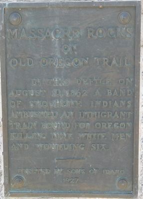Massacre Rocks on Old Oregon Trail Marker image. Click for full size.