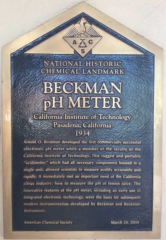 Beckman pH Meter Marker. Click for full size. Beckman pH Meter Marker image. Click for full size.
