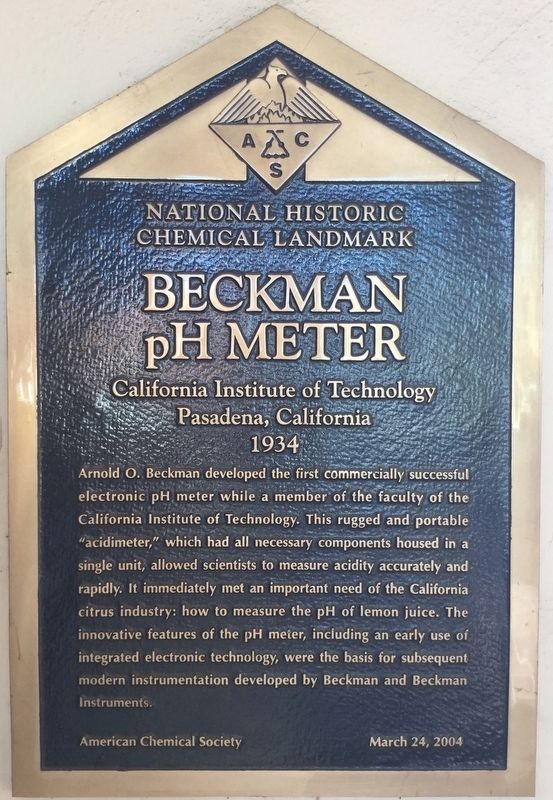 Beckman pH Meter Marker image. Click for full size.