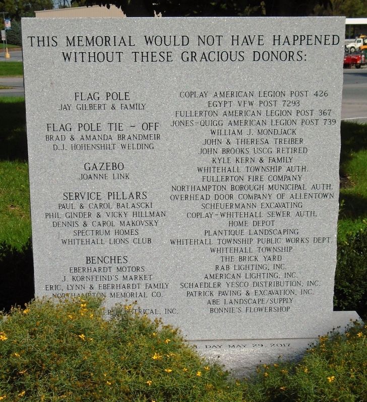 Veterans Memorial Sponsors image. Click for full size.