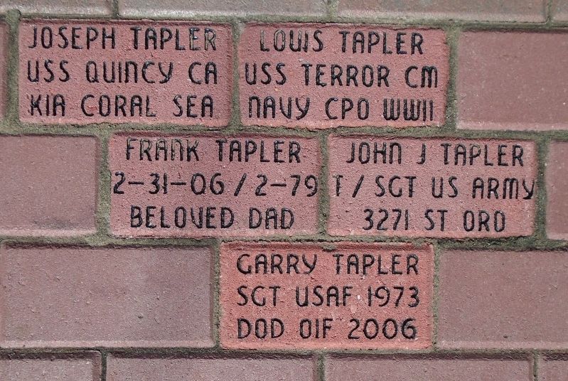Veterans Memorial Representative Pavers. Click for full size. Veterans Memorial Representative Pavers image. Click for full size.