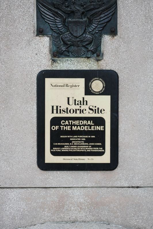 Cathedral of the Madeleine Marker. Click for full size. Cathedral of the Madeleine Marker image. Click for full size.