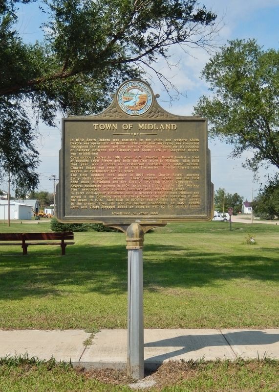 Town of Midland Marker (<i>tall view</i>) image. Click for full size.