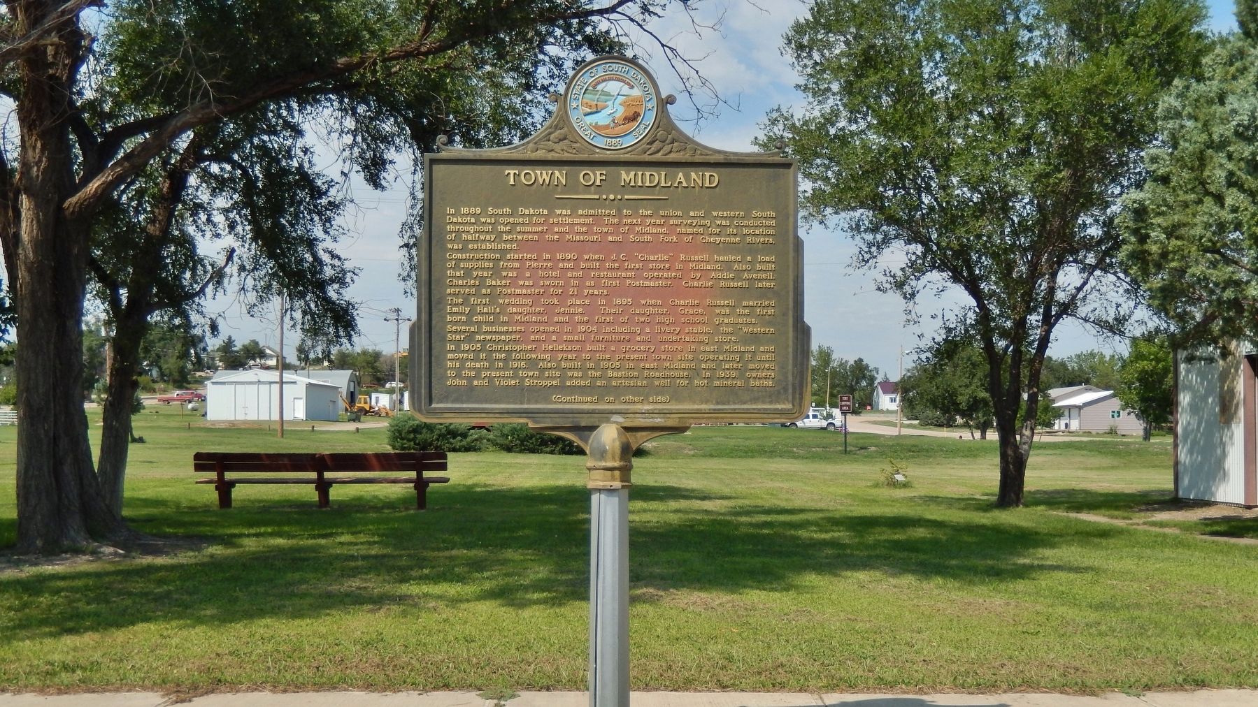 Town of Midland Marker (<i>wide view</i>) image. Click for full size.