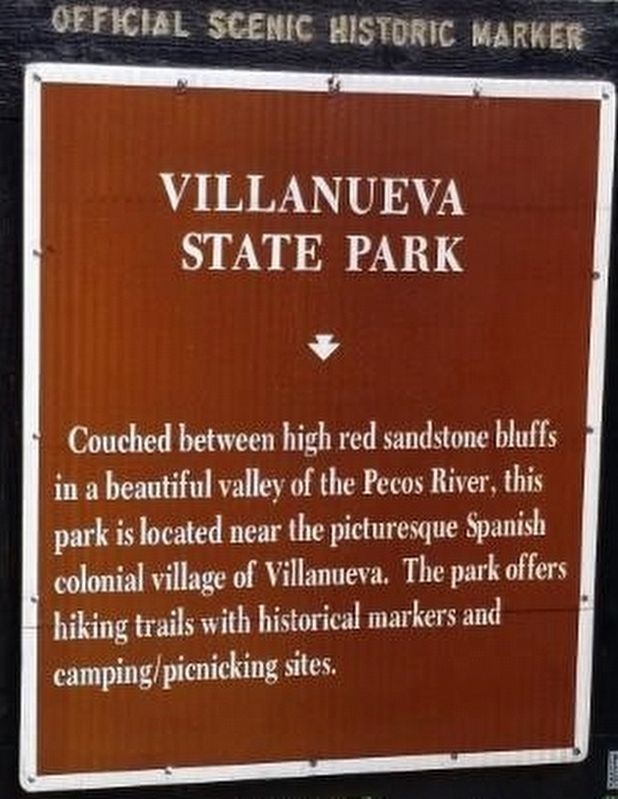Villanueva State Park Marker. Click for full size. Villanueva State Park Marker image. Click for full size.