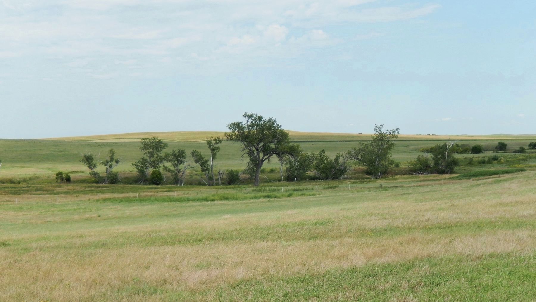 Plum Creek & Plum Creek Waterhole (<i>view east, downhill, from marker</i>). Click for full size. Plum Creek & Plum Creek Waterhole (<i>view east, downhill, from marker</i>) image. Click for full size.