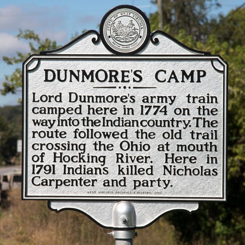Dunmore’s Camp Marker. Click for full size. Dunmore’s Camp Marker image. Click for full size.