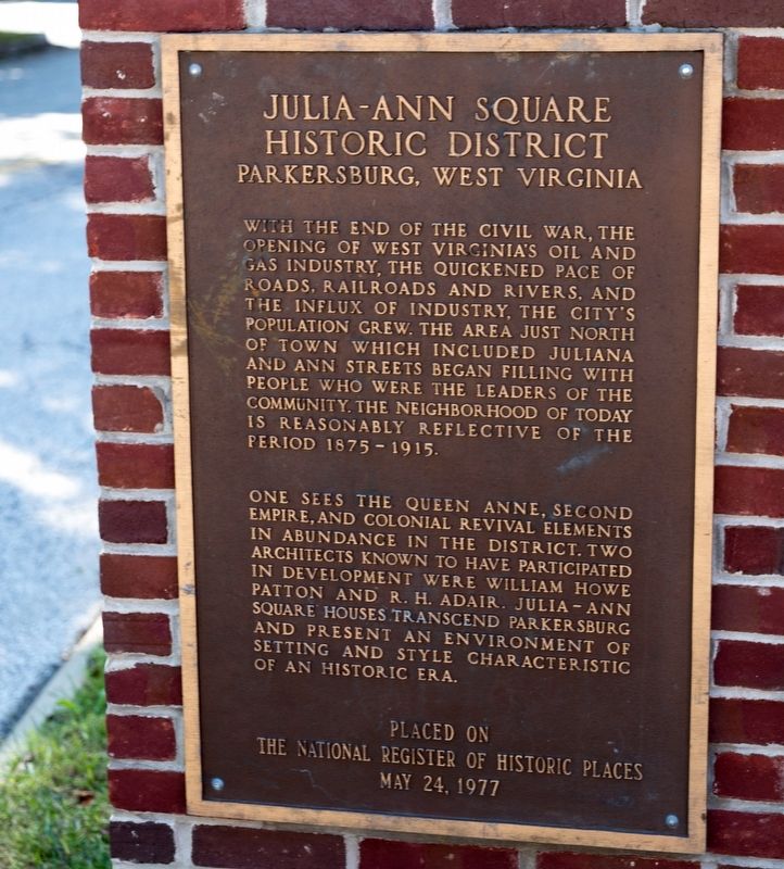 Julia-Ann Square Historic District Marker. Click for full size. Julia-Ann Square Historic District Marker image. Click for full size.