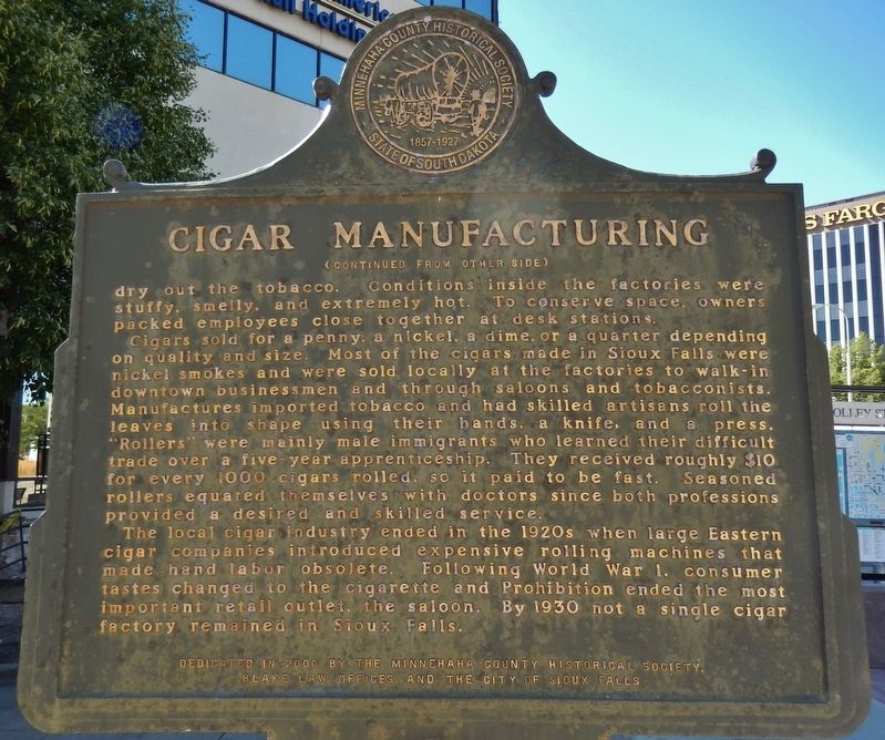 Cigar Manufacturing Marker (<i>side 2</i>) image. Click for full size.