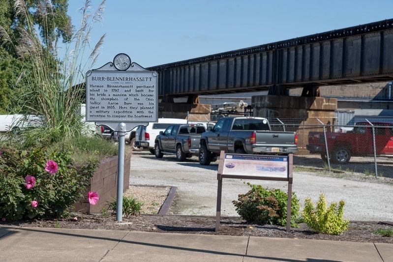 Burr-Blennerhassett and Vital Transportation Center Markers image. Click for full size.