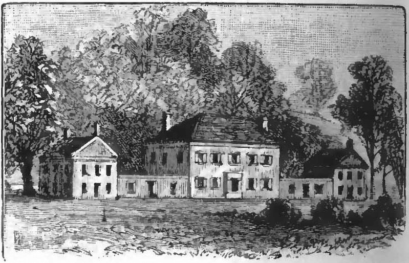 Drawing of the dwelling Harman Blennerhasset erected on an island in the Ohio River. image. Click for full size.