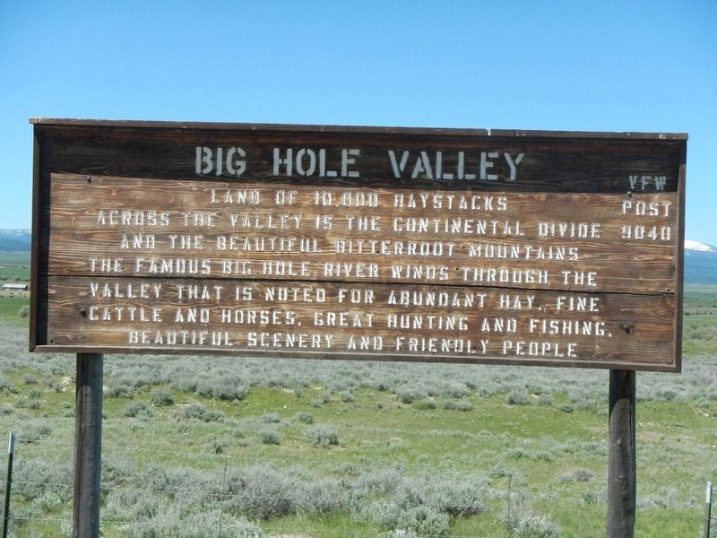Big Hole Valley Marker image. Click for full size.