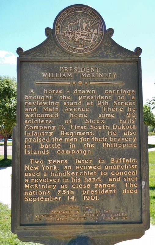 President William McKinley Marker Reverse image. Click for full size.