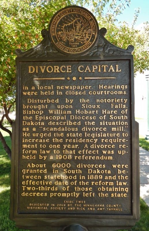 Divorce Capital Marker (<i>side two</i>) image. Click for full size.