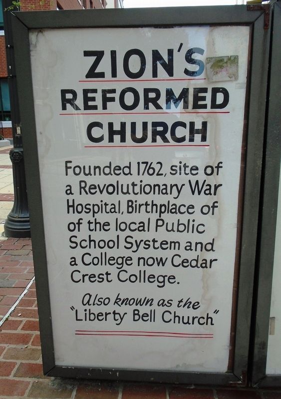 Zion's Reformed Church Marker image. Click for full size.