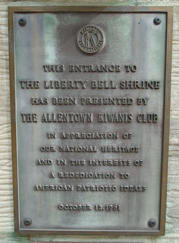Zion's Reformed Church Liberty Bell Shrine Marker. Click for full size. Zion's Reformed Church Liberty Bell Shrine Marker image. Click for full size.