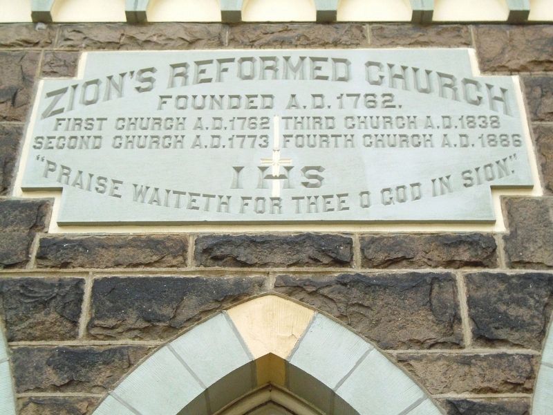Zion's Reformed Church Name Stone image. Click for full size.
