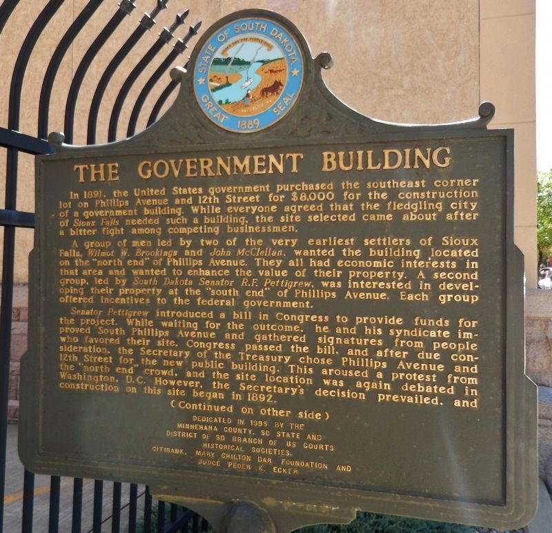The Government Building Marker (<i>side 1</i>) image. Click for full size.