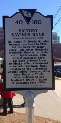 Victory Savings Bank Marker - other side image. Click for full size.