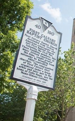 First Calvary Baptist Church Marker image. Click for full size.