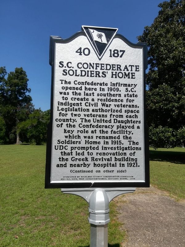S.C. Confederate Soldiers Home Marker image. Click for full size.